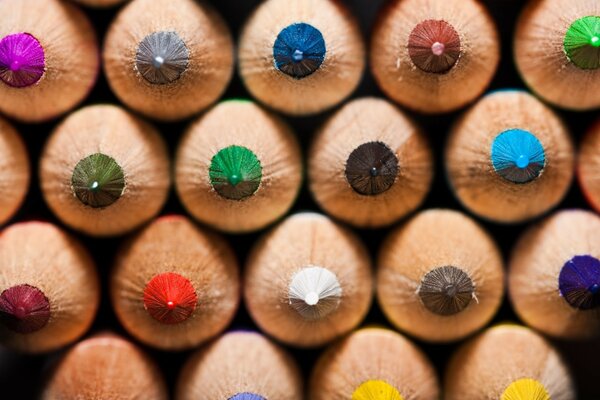 Colored pencils close-up wallpaper