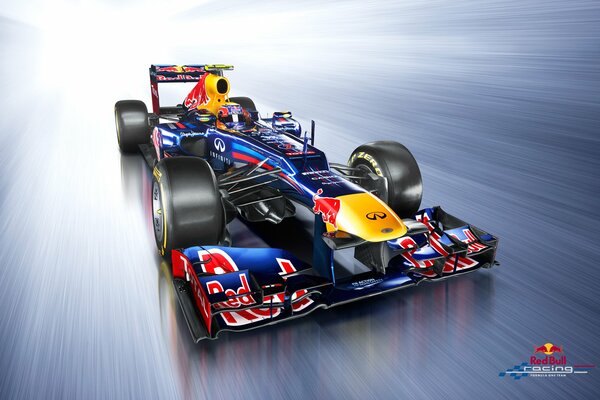 Sportwagen-Bolide beim Rennen. Webber Red Bull Bolide