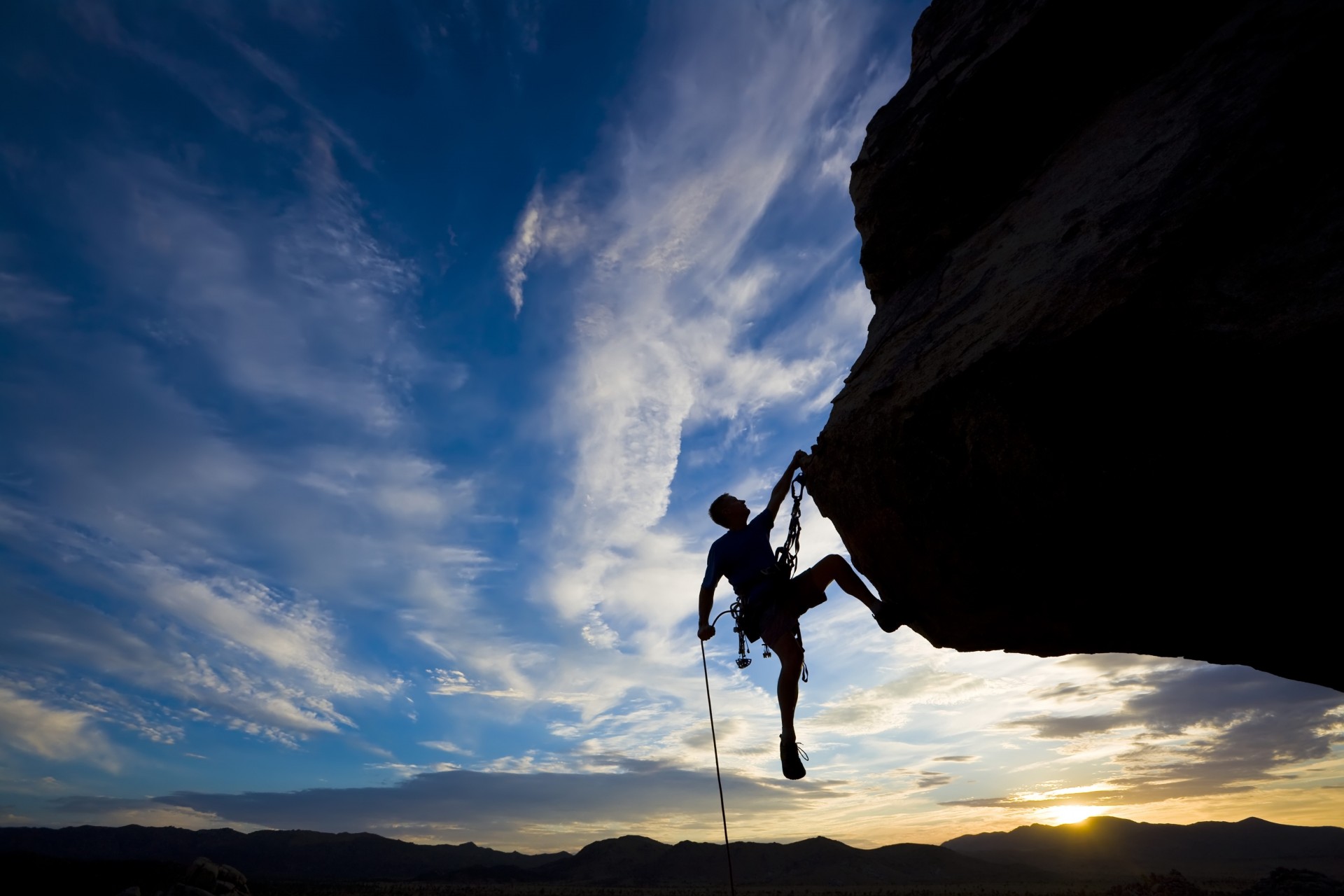 rise sunset climber extreme silhouette rock