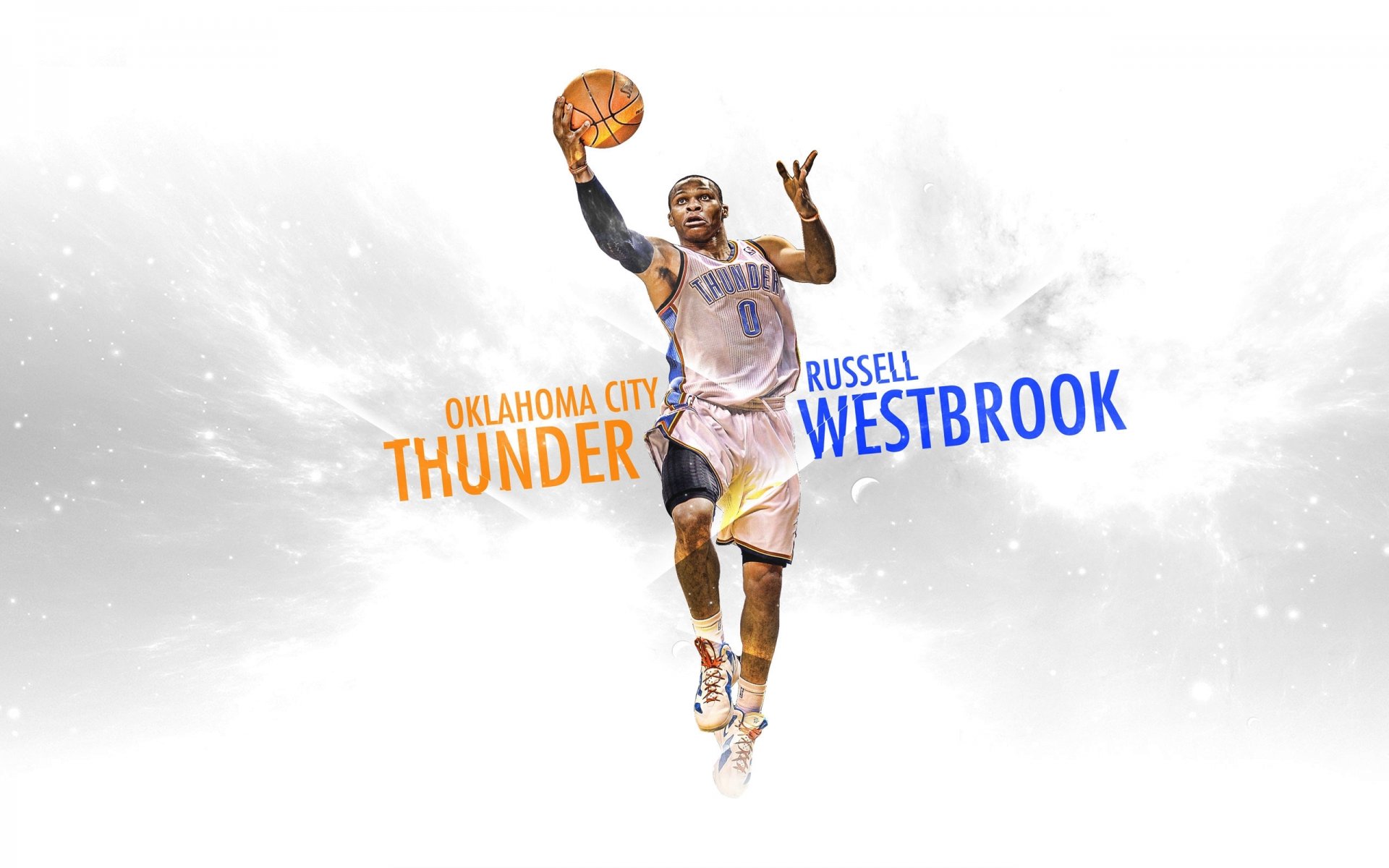 westbrook trueno nba oklahoma city baloncesto oklahoma patrón forma blanco fondo slam dunk colgar