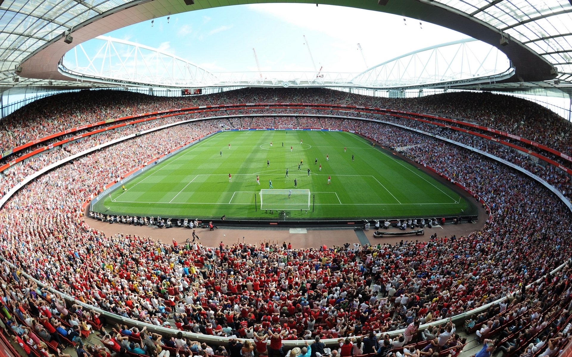 emirates stadium the field rostrum fans arsenal football club the gunners gunners sky