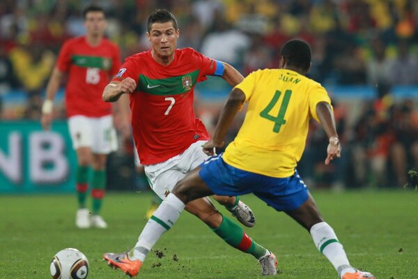 Fußballspiel Brasilien gegen Portugal