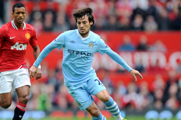 El futbolista David Silva en el partido