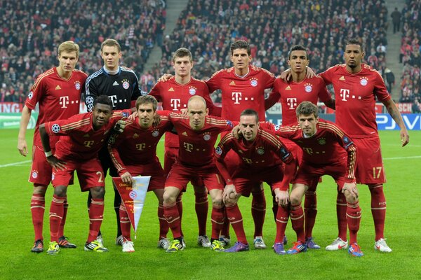 Bayern-Team auf dem Fußballplatz