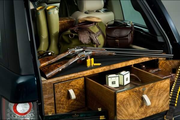 Hunter s kit in the trunk of the car