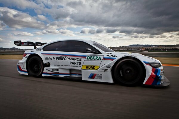 Racing car on the track, racing, bmw m3