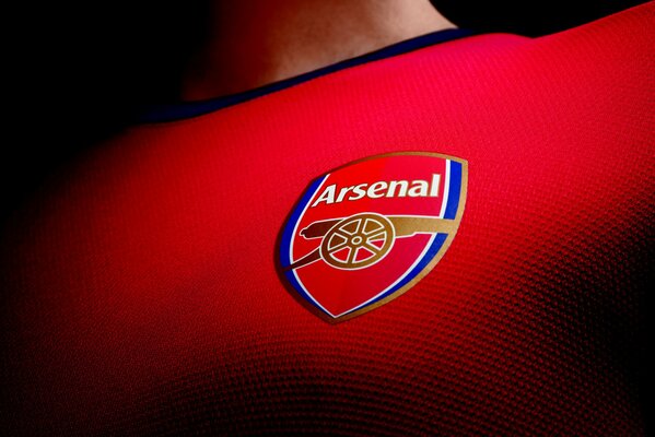 Arsenal-Emblem auf rotem Hintergrund