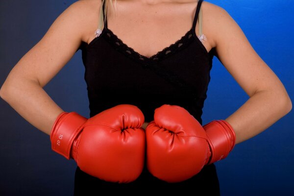 Girl in boxing gloves