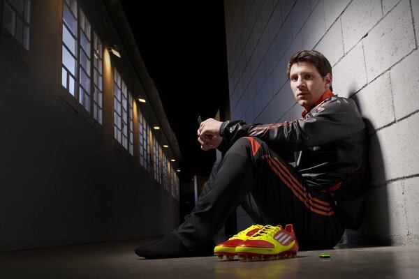 Fußballer Messi in Adidas-Sneaker-Werbung