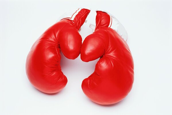 Guantoni da boxe rosso su sfondo bianco