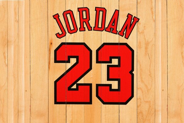 Michael Jordan ist auf einer Basketballtafel in Reihe 23 abgebildet