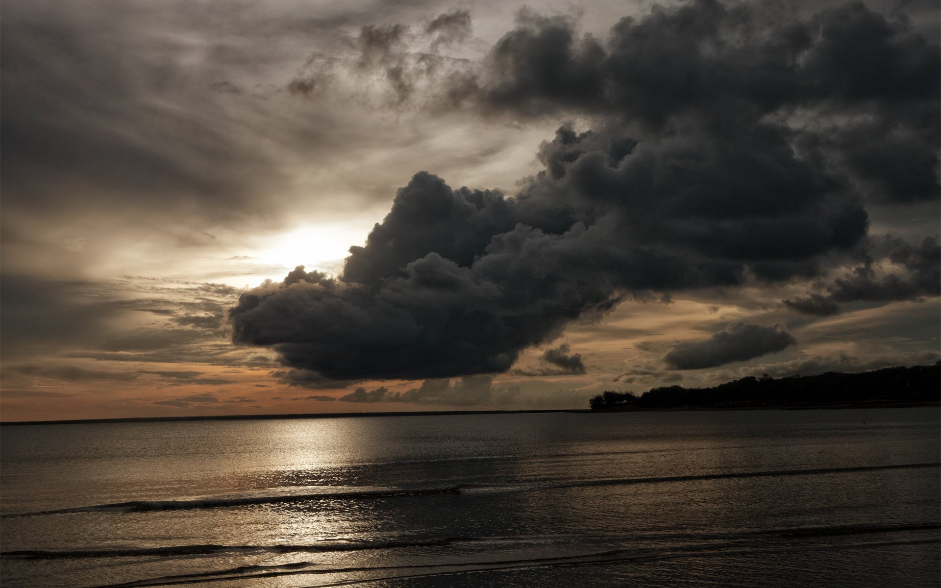 mar cielo noche nubes costa nubes