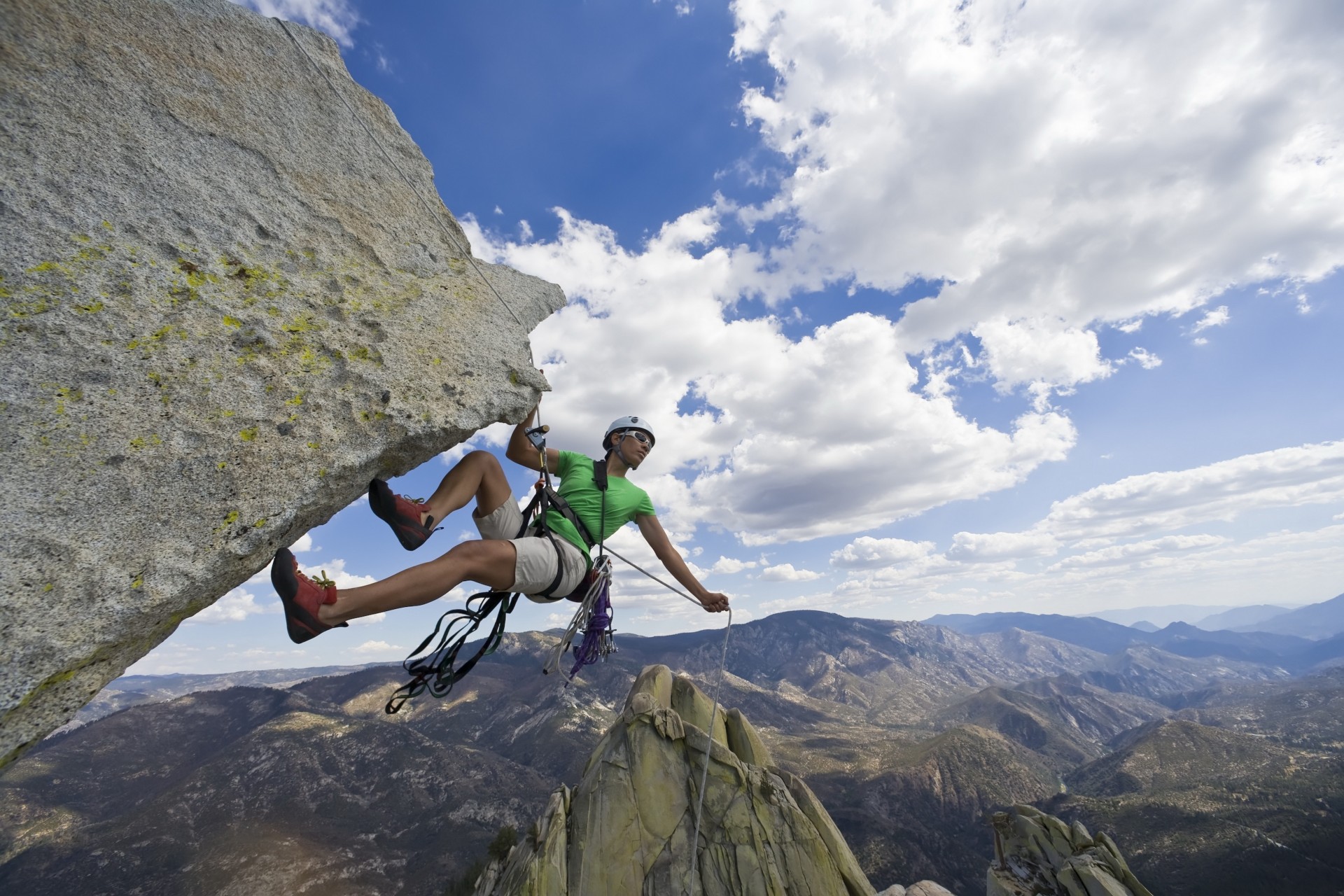 climber rock descent rope