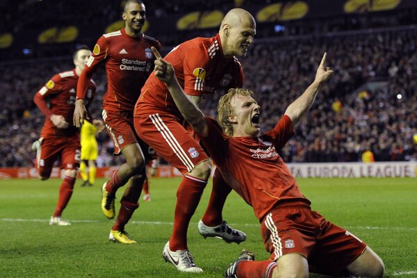 Un moment de joie chez les footballeurs