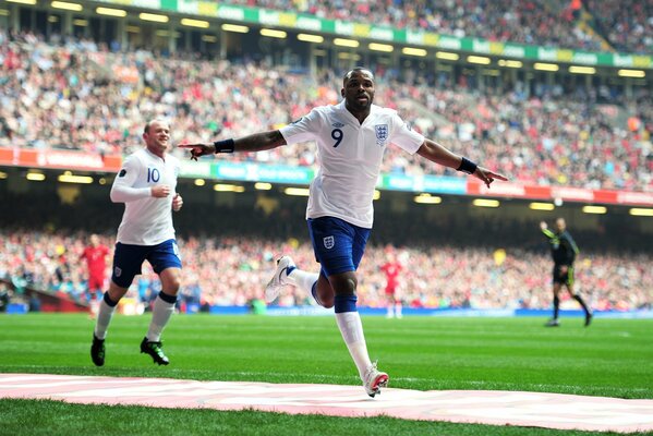 Le coureur Daren Bent au stade de Wembley.