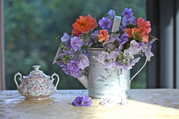 Bouquet of flowers on the table