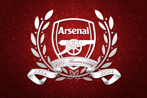 Logotipo del Arsenal sobre fondo rojo