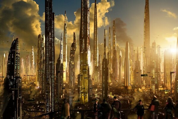 Photos of the city of the future at sunset