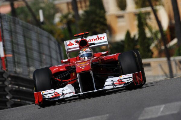 Fernando Alonso in a red Ferrari 2011