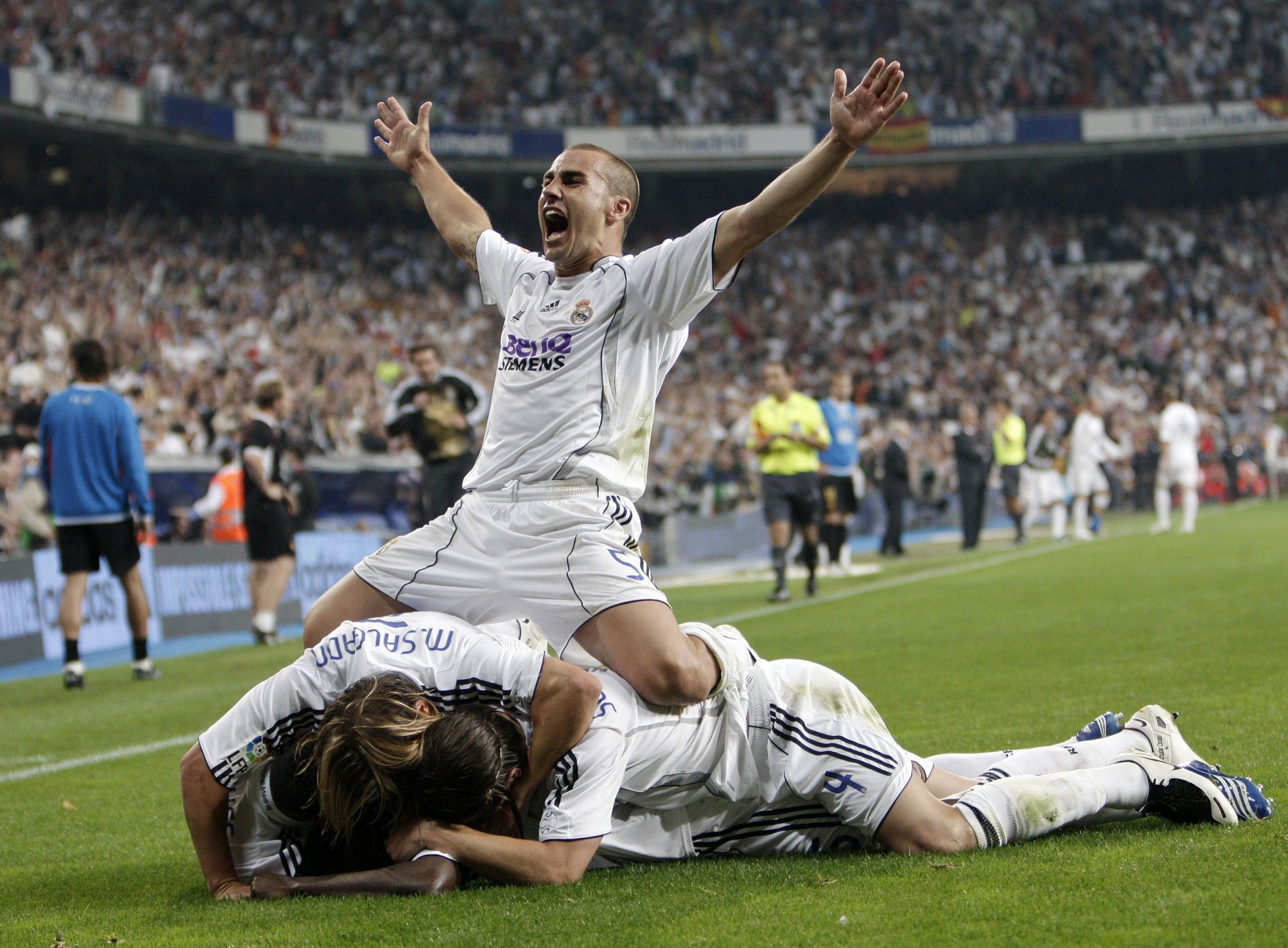 real madrid stadium cannavaro victory goal happine