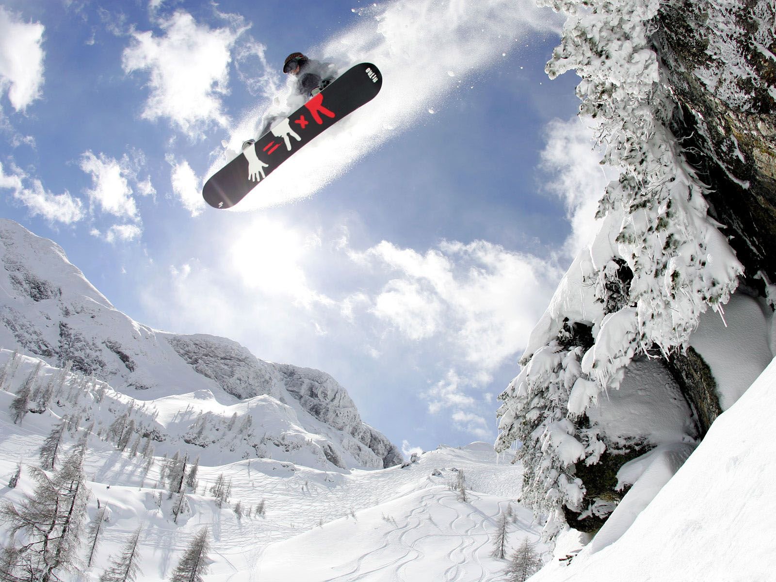 snowboard winter berge schnee fliegen springen