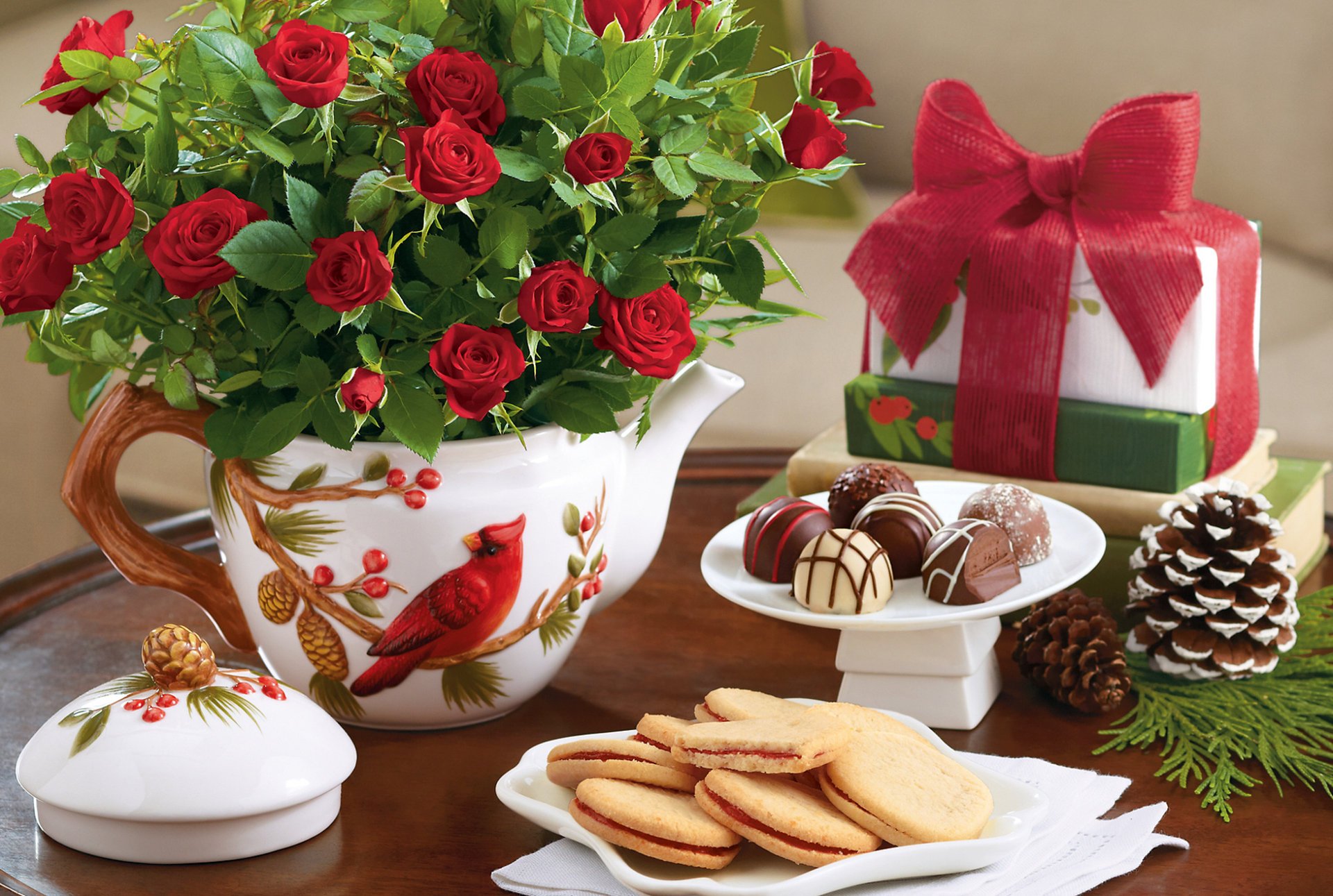 holidays flowers bouquet cookies chocolate candy