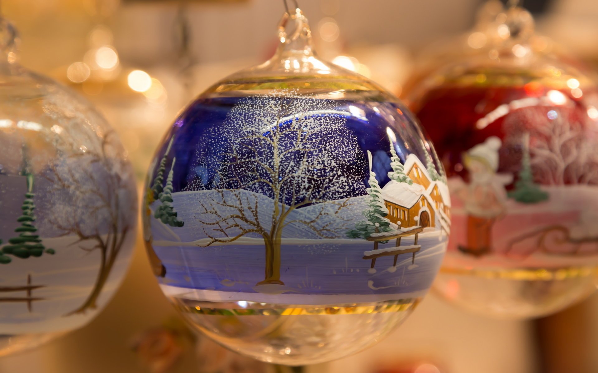 boules de noël vacances gros plan