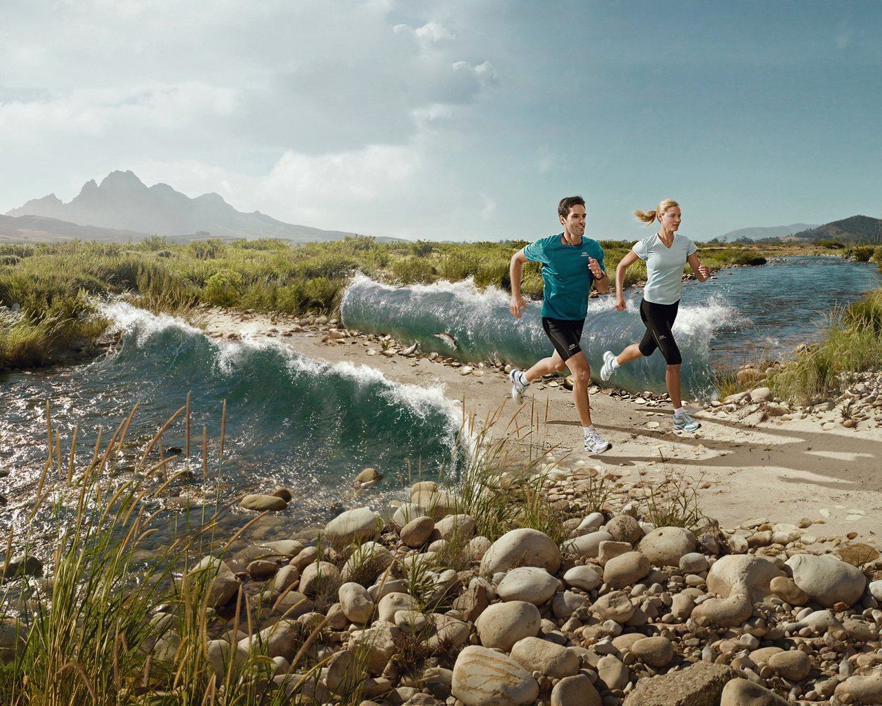 río correr pista agua