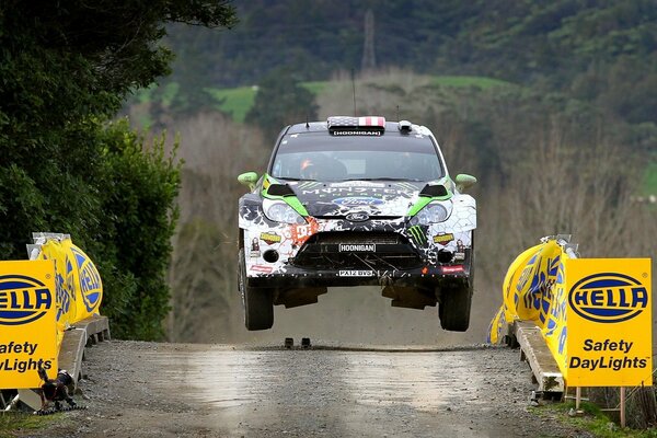 Car on the rally race track