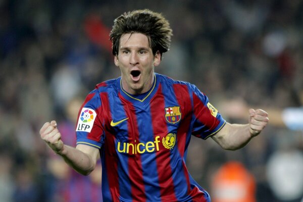 Barcelona footballer - Messi is experiencing joy