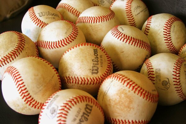 Baseballs, lots of small balls