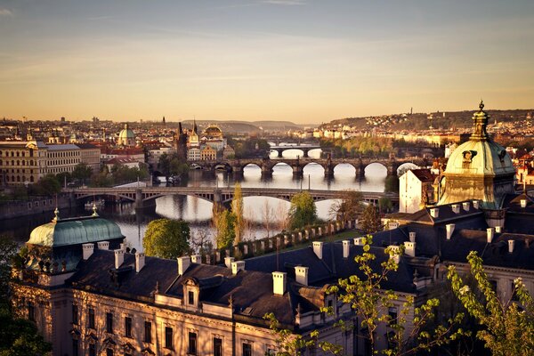 Vista della città nella Repubblica Ceca-Praga