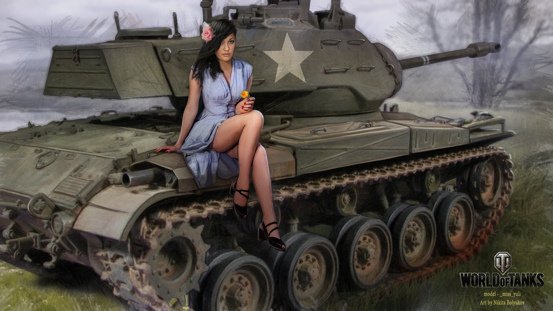 nikita bolyakov wot welt der panzer wargaming.net bigworld tanks tank tanks mädchen blume