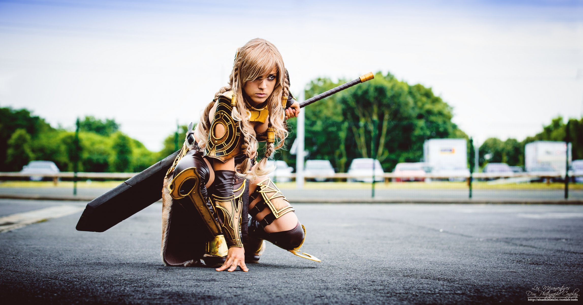 guild wars zhora cosplay ragazza armatura spada