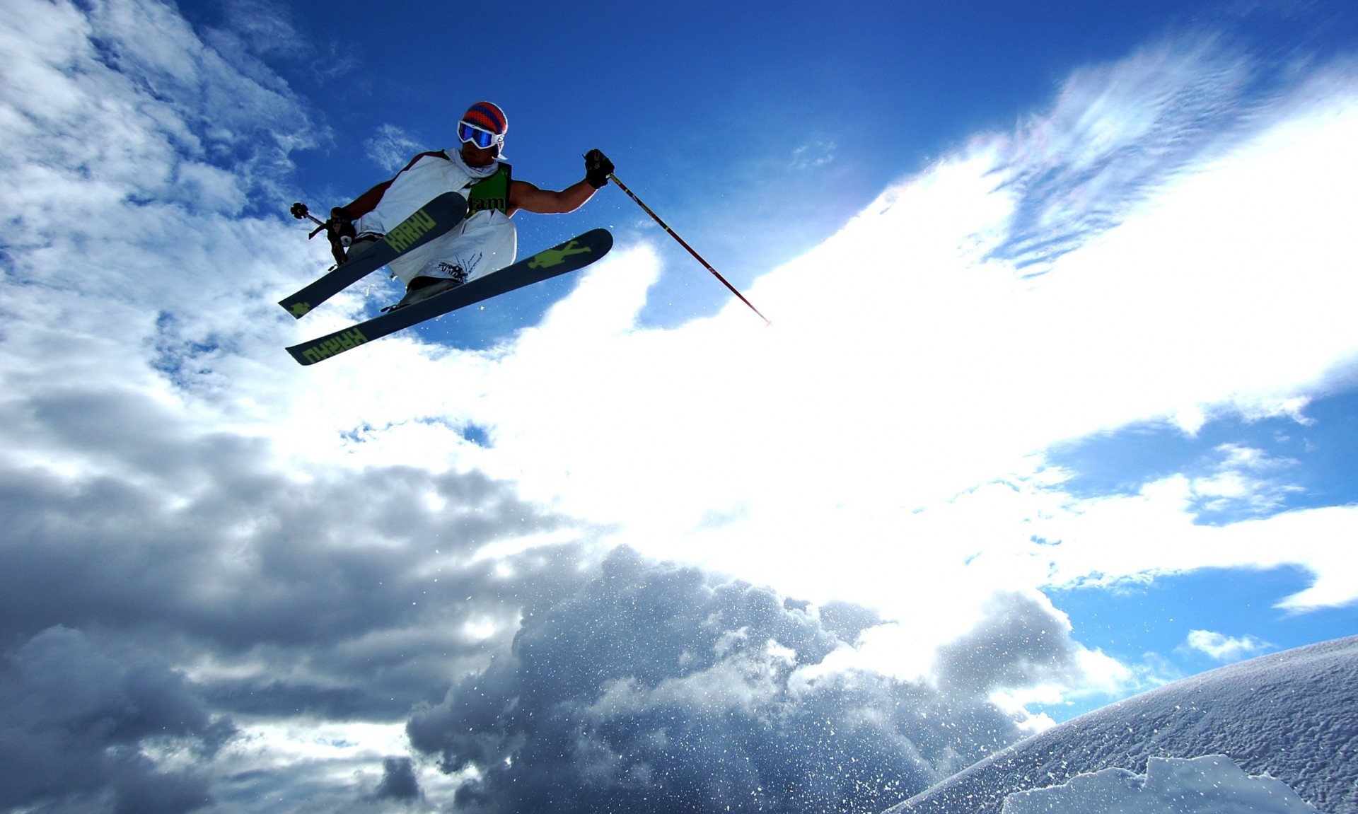 soleil neige ski saut