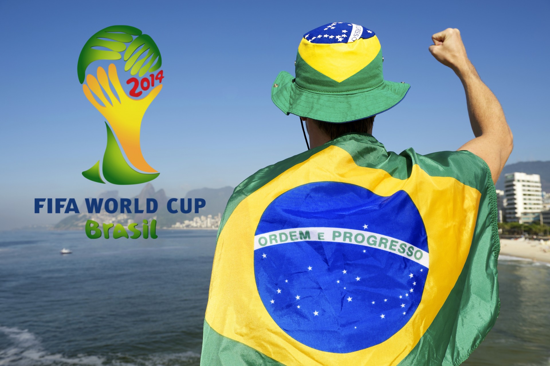 copa del mundo ventilador animadora bandera fútbol emblema fifa 2014 brasil