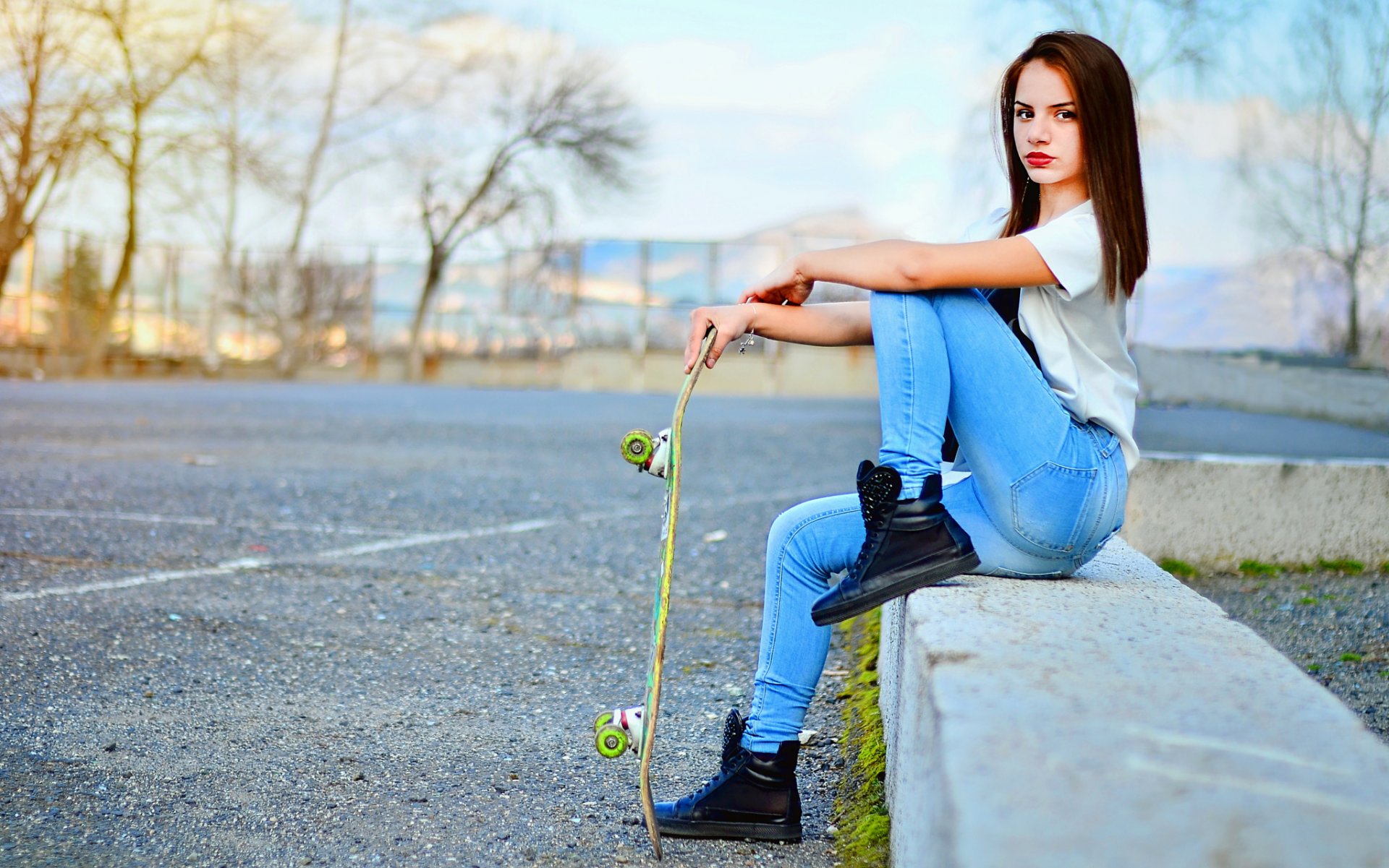 bulgaria cekim fashion girl ikoseomer model portrait skate skateboard view