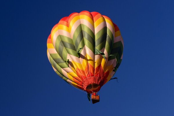 The balloon soars into the sky