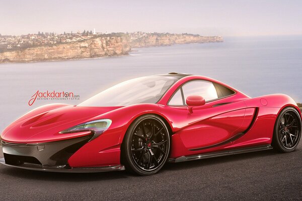 Voiture rouge jackdarton, mclaren p1