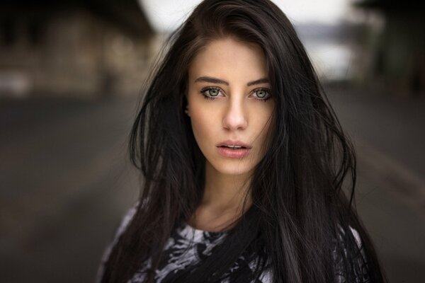 Portrait of a girl with a thoughtful look