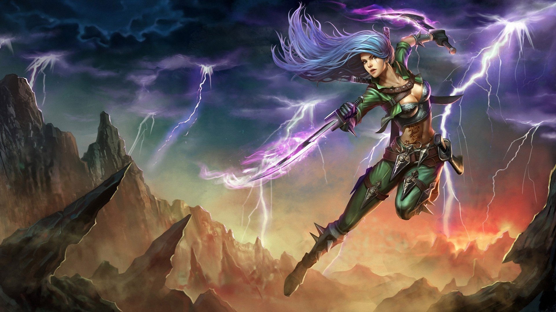 league of legends schwerter sprung katarina kunst mädchen waffen