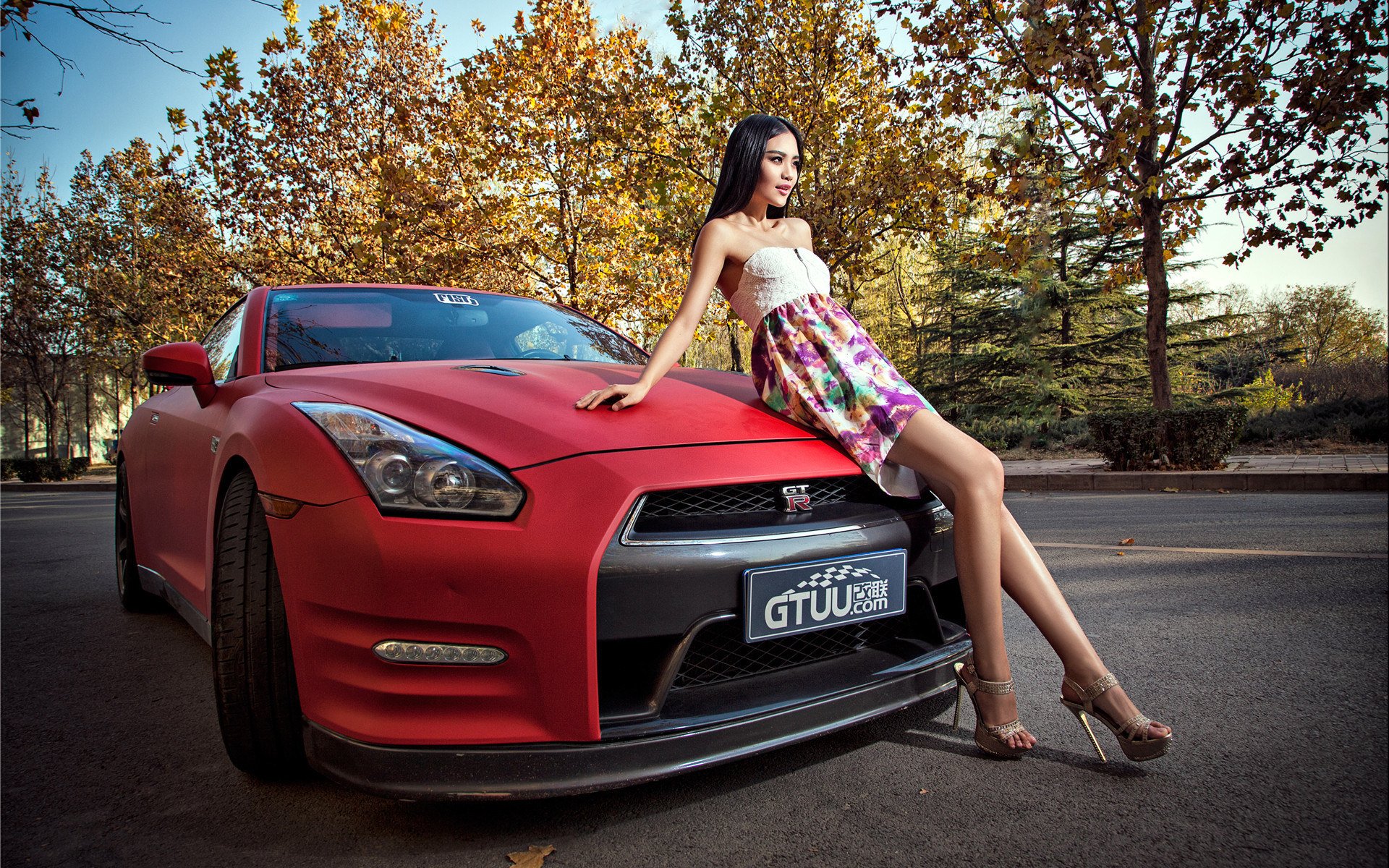 dziewczyna nissan gt-r azjatka koreański modele model samochód auto samochód