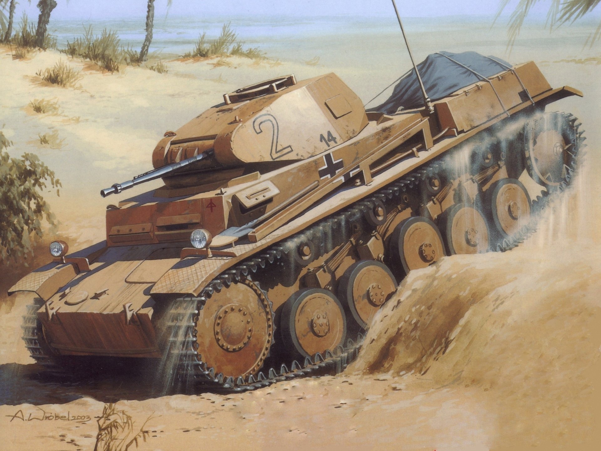 tanque dibujo arena