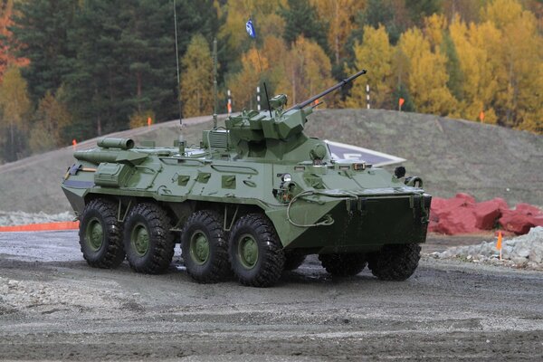 The BTR-82A armored personnel carrier is armed with 30 mm