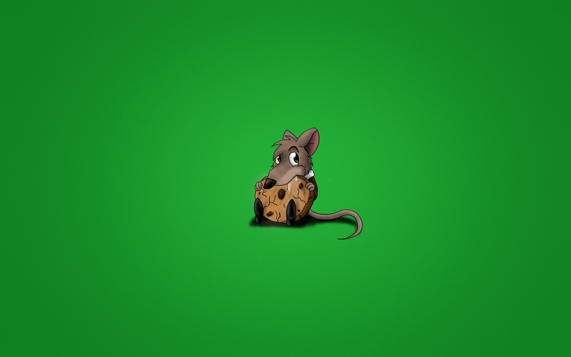 pechenga rodent greenish background eats cookie