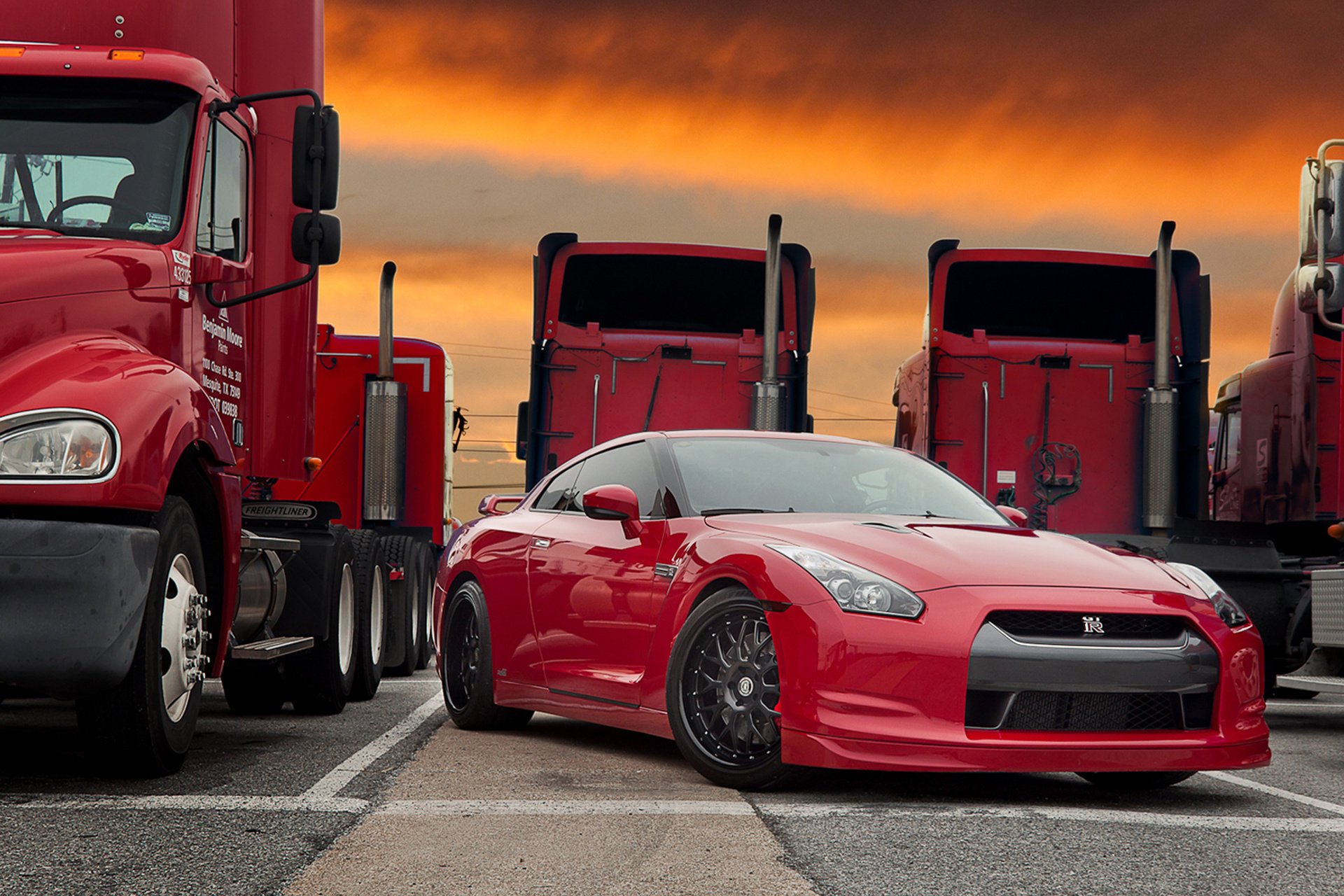 voitures camion nissan tuning auto gtr parking