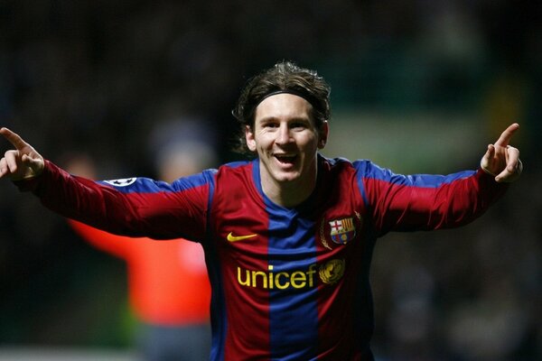 Ein Spieler des FC Barcelona in einem Moment der Freude