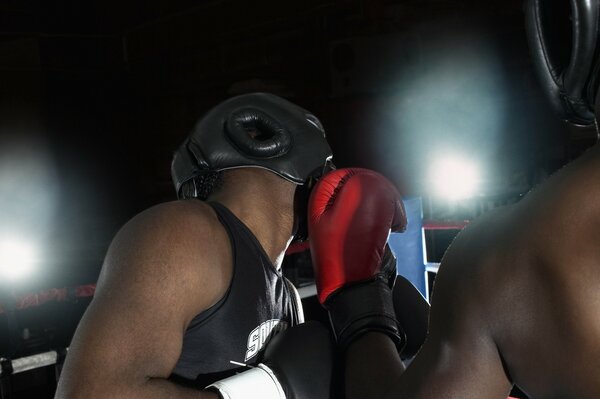 The boxer who struck the opponent to the left