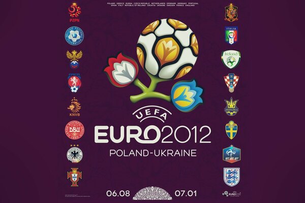 The emblem of the UEFA Cup Ukraine Poland