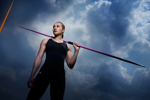 Atletismo, lanzadora de jabalina